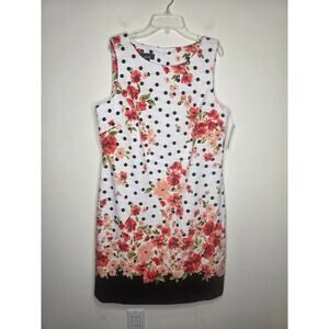 NWT Alyx black white red floral polka dot sleeveless tank dress - 10